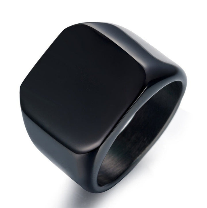 18K Gold/Silver Geometric Plain Band Ring - Minimalist Wide Band Light Luxury Niche Band
