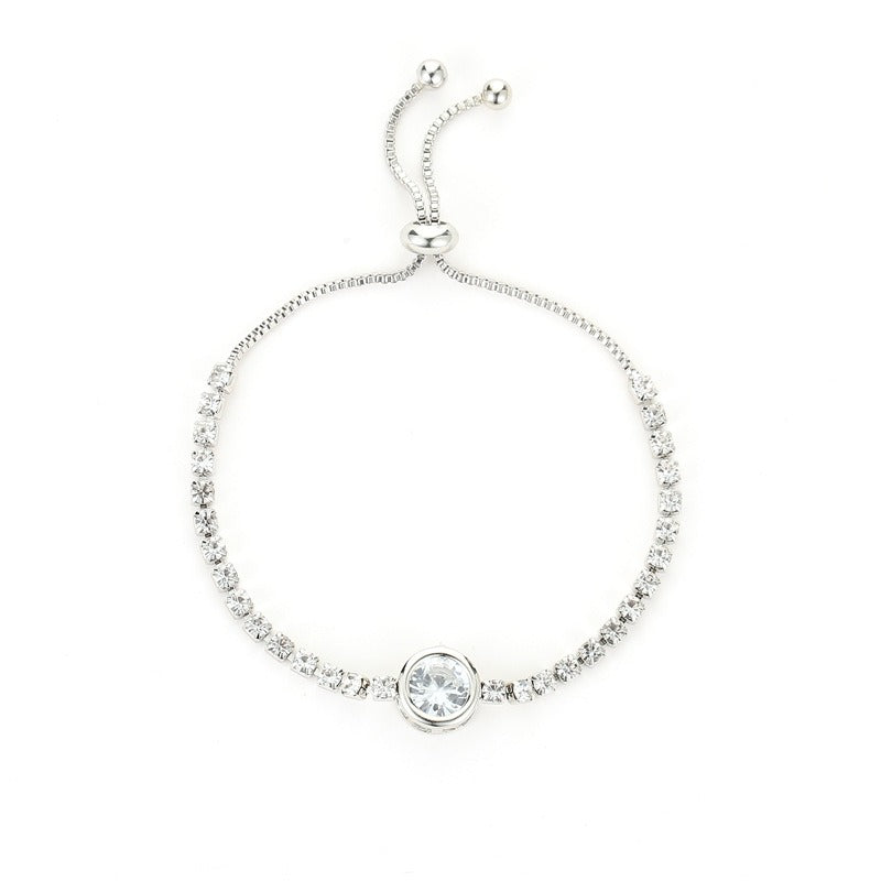 Full-Diamond Drawstring Adjustable Bracelet - Multi-Color Light Luxury Sparkling Bracelet