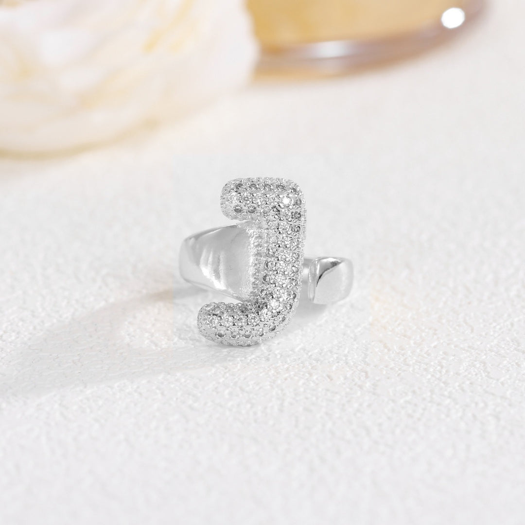 Letter Starburst 18K Gold Diamond 26-Letter Open Ring（Free shipping on orders of two or more items）