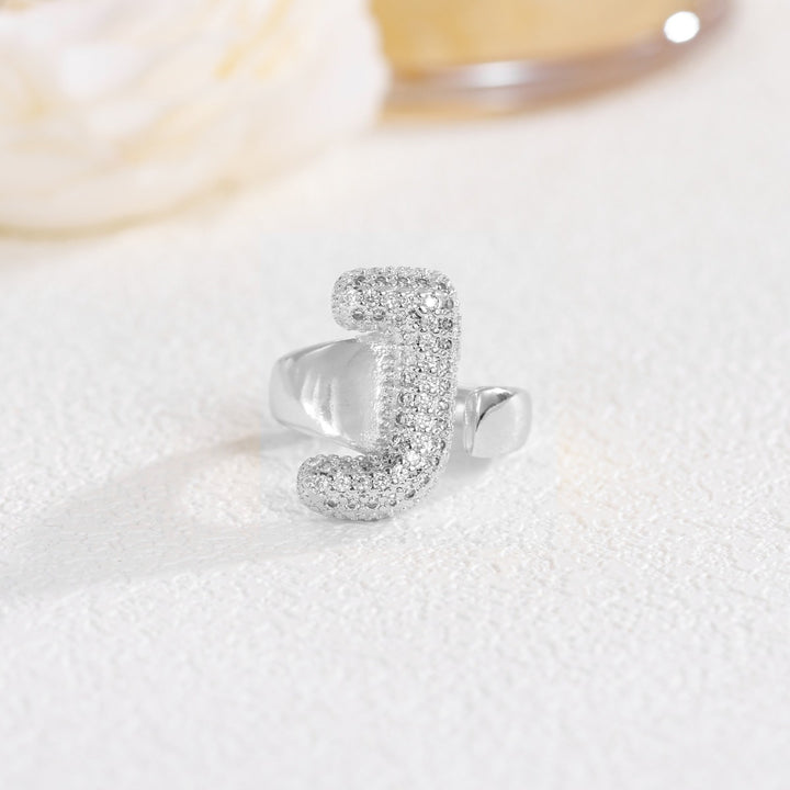 Letter Starburst 18K Gold Diamond 26-Letter Open Ring（Free shipping on orders of two or more items）