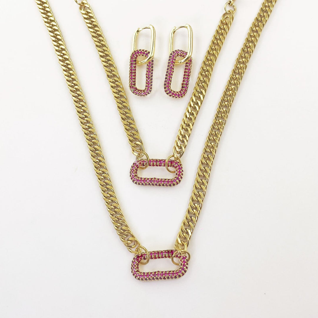 Multi-Category Multi-Diamond Color Light Luxury Chain Jewelry Set