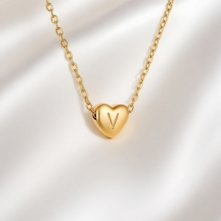 26 Letters Optional Heart Necklace - Women's Light Luxury Romantic Heart-Shaped Letter Accessory