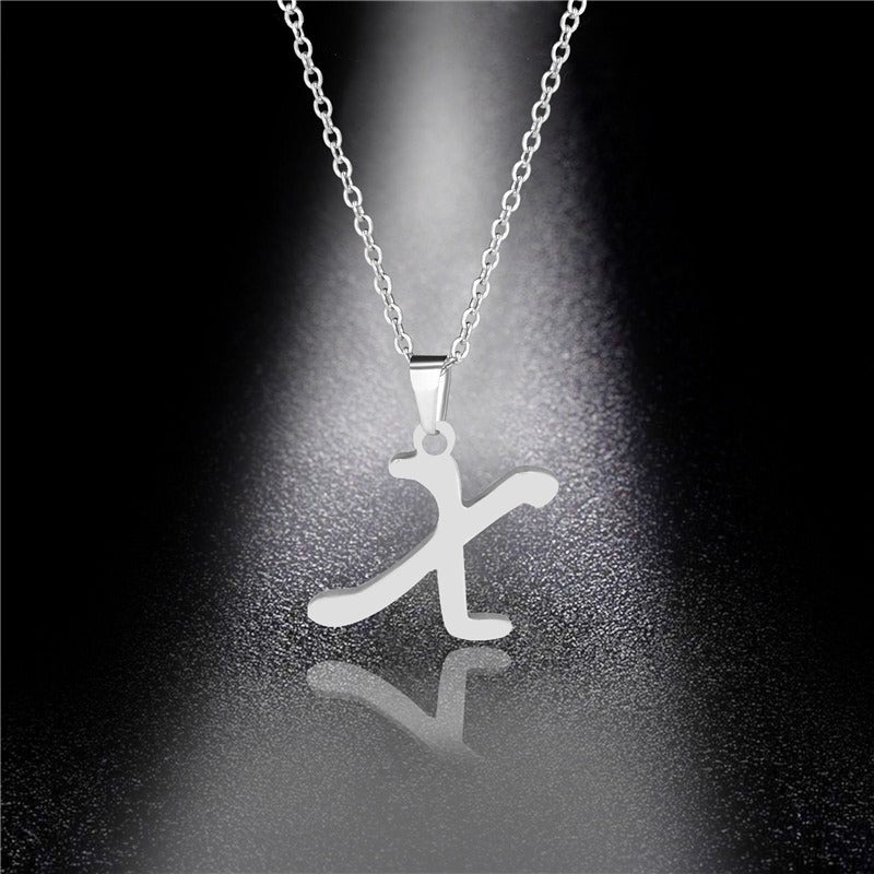 26 Letters Optional Minimalist Silver Necklace - Unisex Personalized Custom Initial Name Accessory
