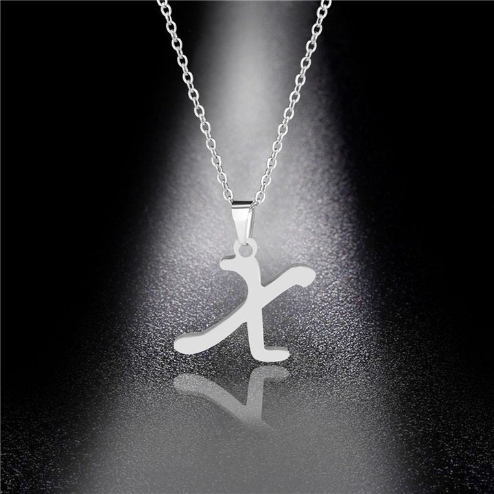 26 Letters Optional Minimalist Silver Necklace - Unisex Personalized Custom Initial Name Accessory