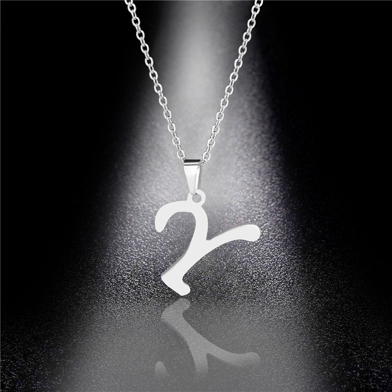 26 Letters Optional Minimalist Silver Necklace - Unisex Personalized Custom Initial Name Accessory