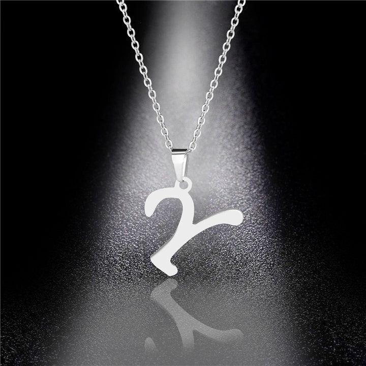 26 Letters Optional Minimalist Silver Necklace - Unisex Personalized Custom Initial Name Accessory