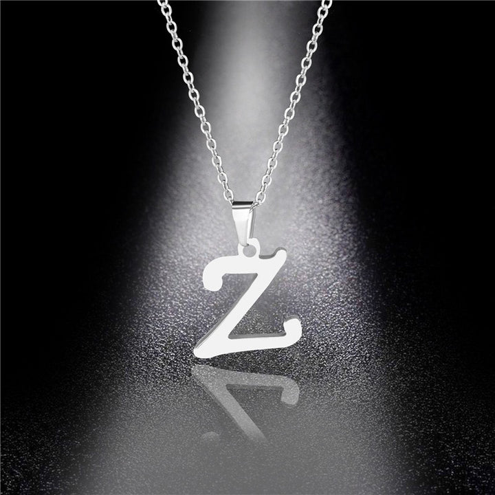 26 Letters Optional Minimalist Silver Necklace - Unisex Personalized Custom Initial Name Accessory