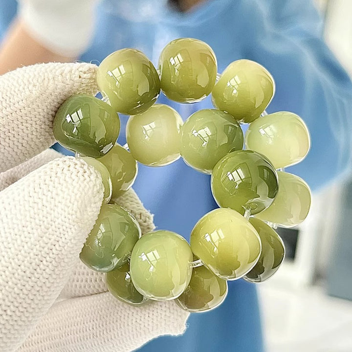 Multi-Color Natural Crystal Barrel Bead Bracelet - Oriental Zen Personalized Bracelet, Unisex Energy Accessory