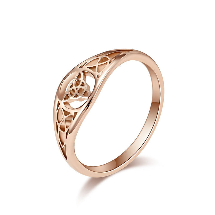 Witch Knot Protection Ring Multi-Color Hollow Amulet Band