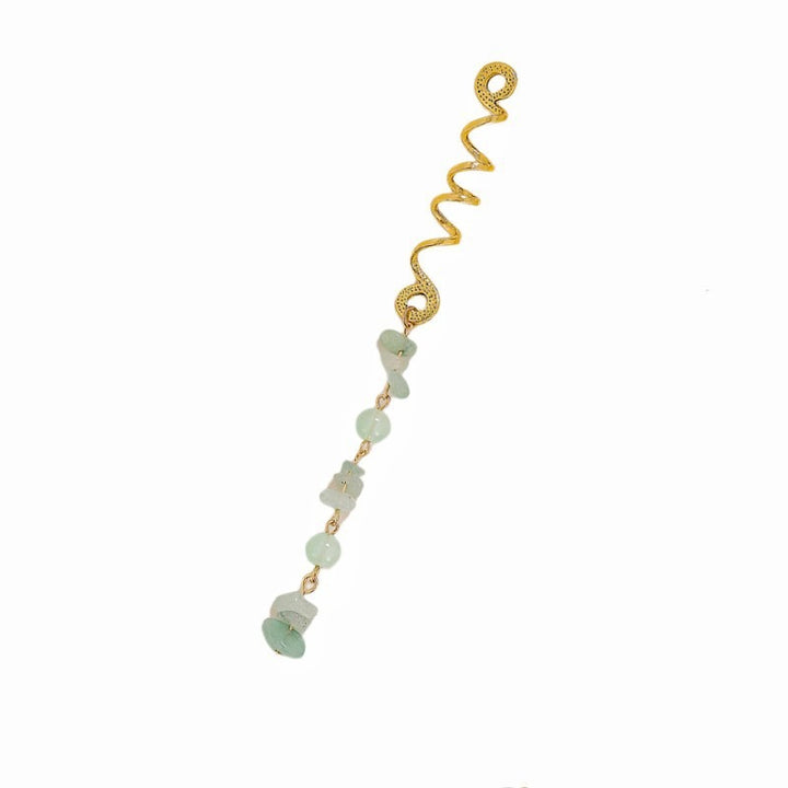 18K Gold Snake Color Crystal Spiral Hair Clips - Natural Crystal Braided Hair Accessories European