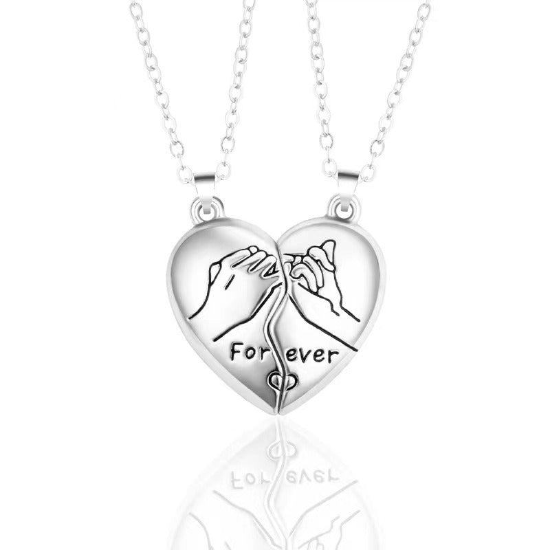 Couple Magnetic Love Hand-Holding Necklace - Multi-Color Unisex Eternal Love Accessory