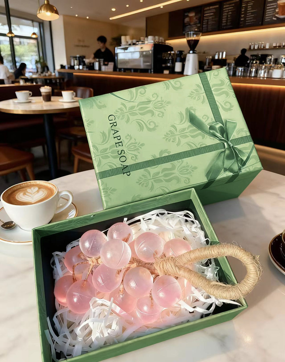 Grape-Shaped Handmade Soap Gift Box (20 pcs) | Botanical Essential Oil Soaps