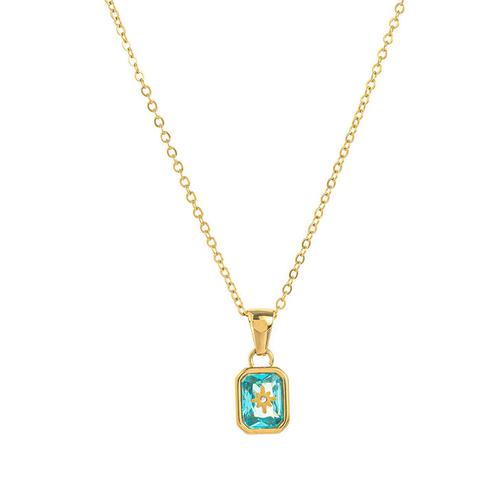 12-Month Birthstone Exclusive Necklace - 18K Gold-Plated Month-Corresponding Clavicle Chain