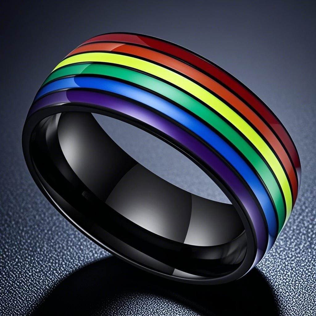 Rainbow Flag Ring - Multi-Color Pride Symbol Ring, Fashion Accessory