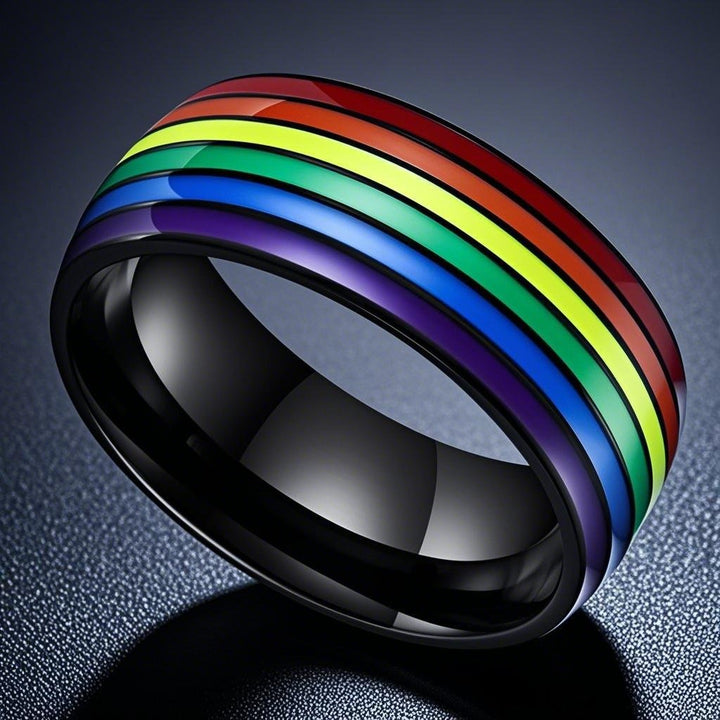 Rainbow Flag Ring - Multi-Color Pride Symbol Ring, Fashion Accessory
