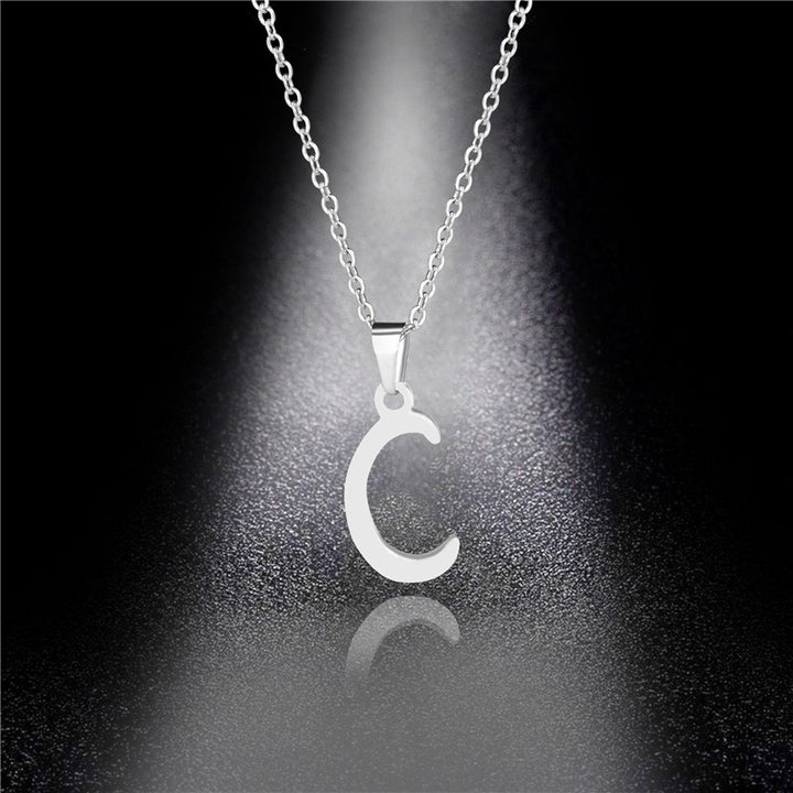 26 Letters Optional Minimalist Silver Necklace - Unisex Personalized Custom Initial Name Accessory