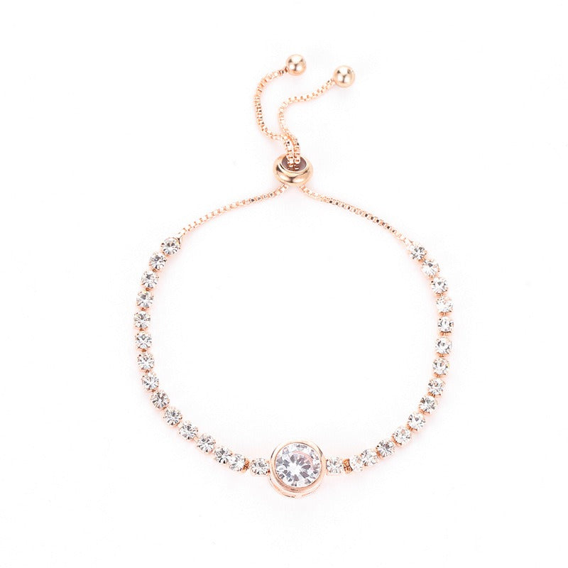 Full-Diamond Drawstring Adjustable Bracelet - Multi-Color Light Luxury Sparkling Bracelet