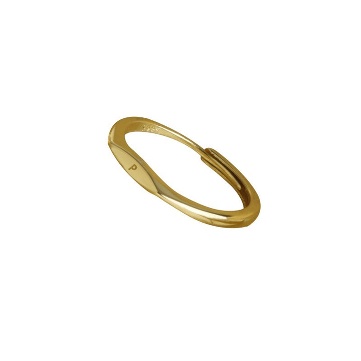 S925 Silver 18K Gold 26-Letter Minimalist Plain Band Ring