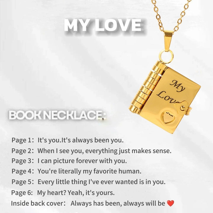 Love Letter Locket Book Pendant Couple Necklace｜Hidden Confessions for Your Neck