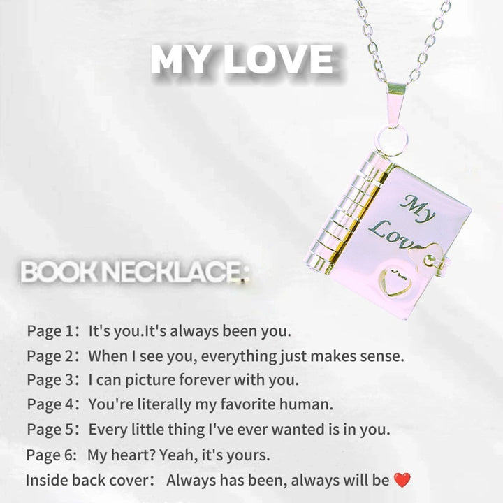 Love Letter Locket Book Pendant Couple Necklace｜Hidden Confessions for Your Neck