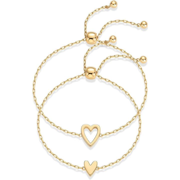 Light Luxury Multi-Layer Heart Adjustable Bracelet - Gold/Silver Two-Color Jewelry