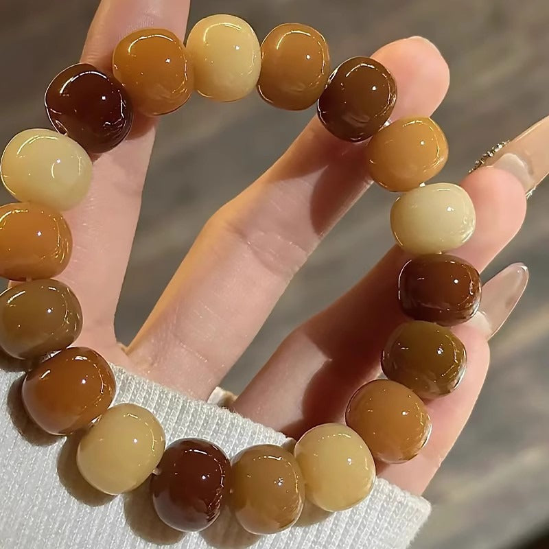 Multi-Color Natural Crystal Barrel Bead Bracelet - Oriental Zen Personalized Bracelet, Unisex Energy Accessory