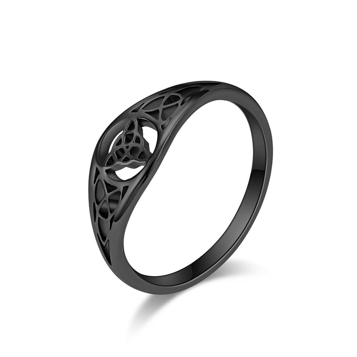 Witch Knot Protection Ring Multi-Color Hollow Amulet Band