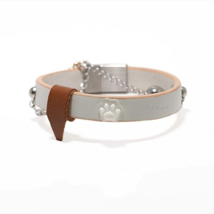 Multi-Color Cat Paw Bell Leather Bracelet - Light Luxury Cute Niche Bracelet