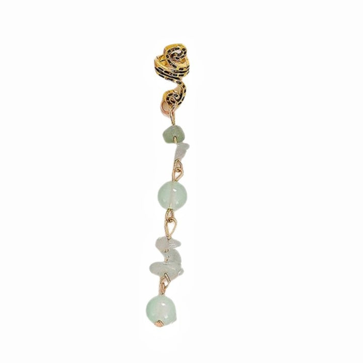 18K Gold Snake Color Crystal Spiral Hair Clips - Natural Crystal Braided Hair Accessories European