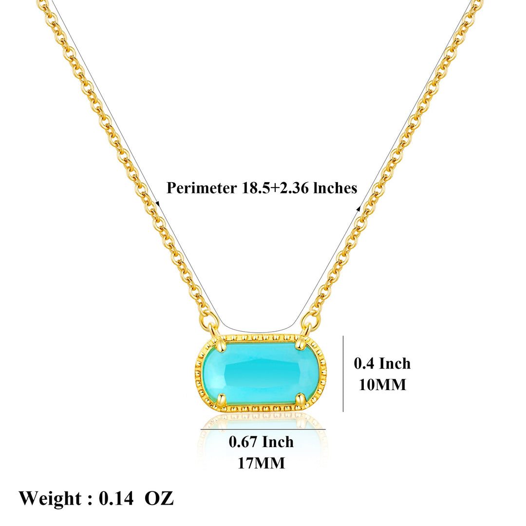 December Birthstone 18K Gold-Plated Necklace - Multi-Color Oval Gemstone Choker