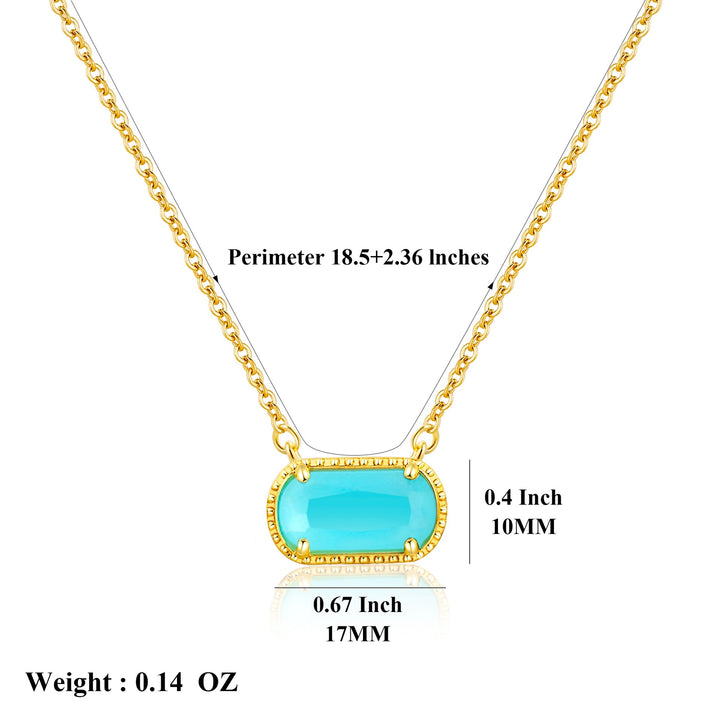 December Birthstone 18K Gold-Plated Necklace - Multi-Color Oval Gemstone Choker