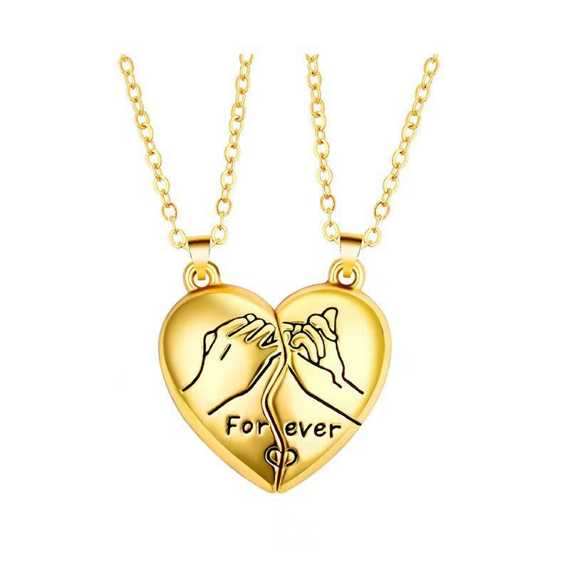 Couple Magnetic Love Hand-Holding Necklace - Multi-Color Unisex Eternal Love Accessory