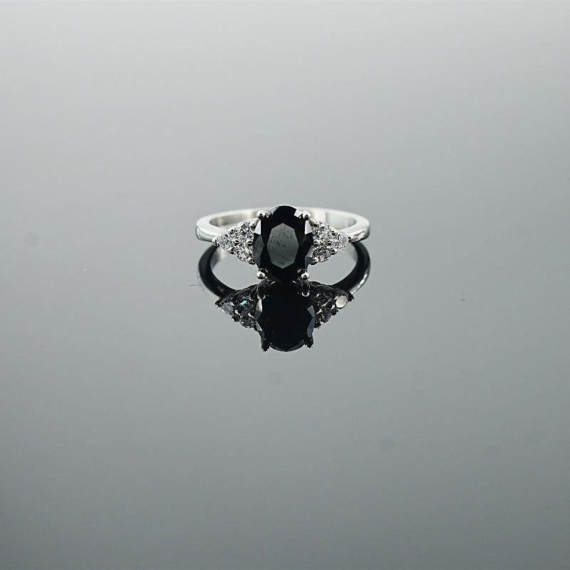 Classic Oval-Cut Colored Gemstone Ring | Elegant Three-Stone Design
