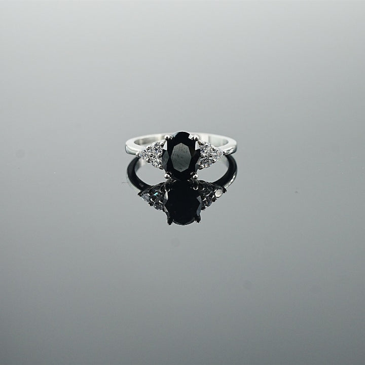 Classic Oval-Cut Colored Gemstone Ring | Elegant Three-Stone Design