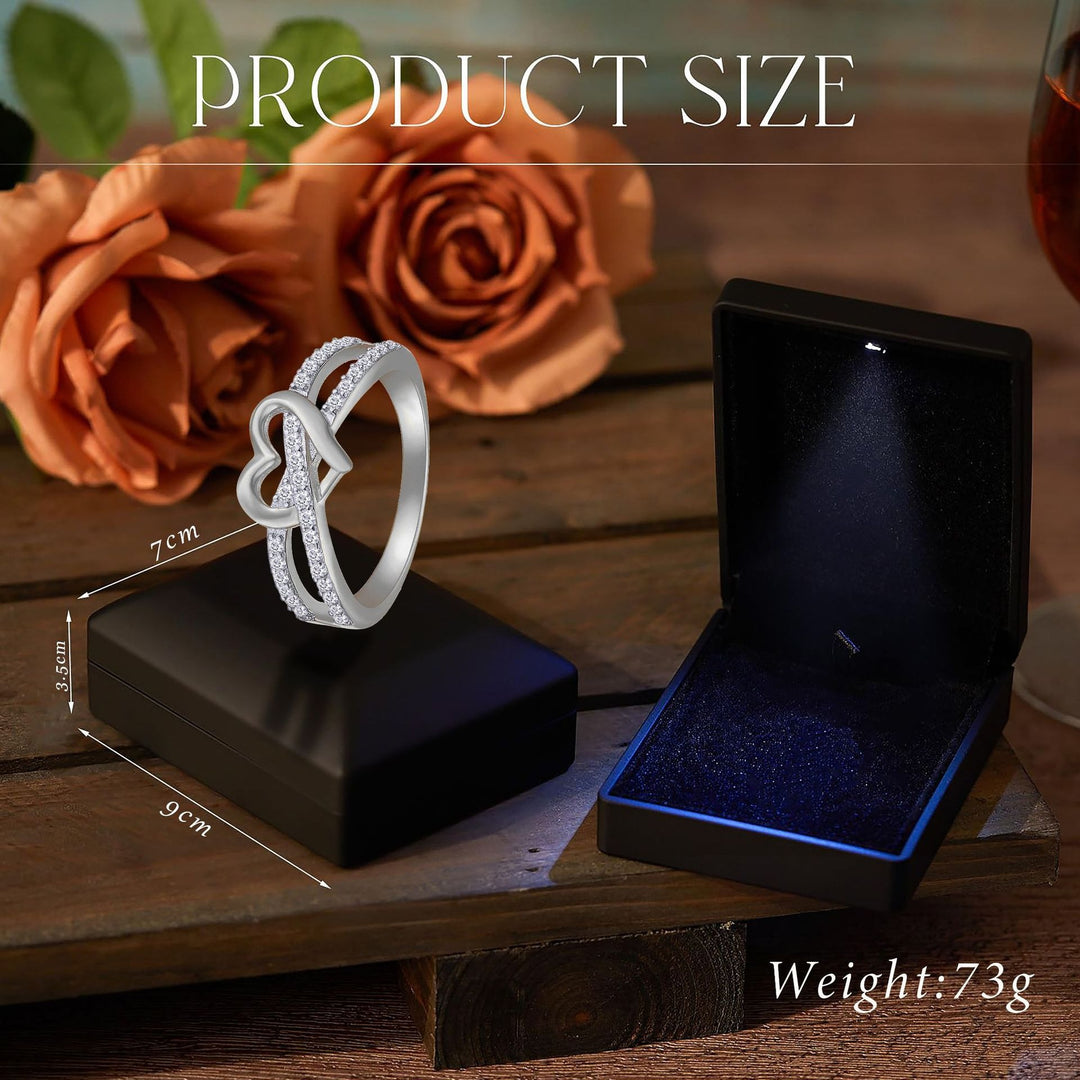 Infinite Heart Glow Two-Tone Diamond-Encrusted Heart Ring