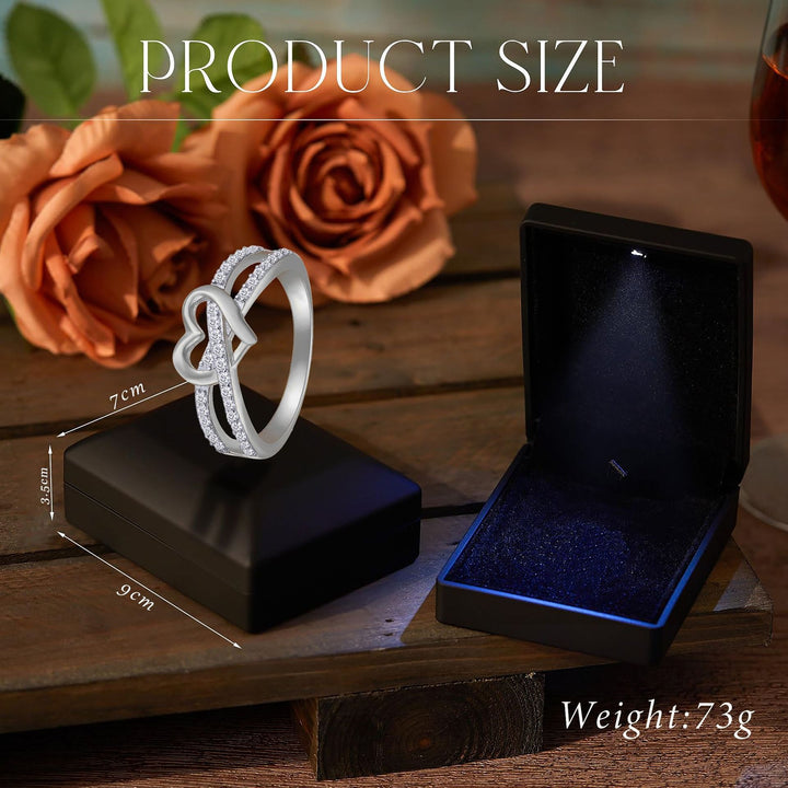 Infinite Heart Glow Two-Tone Diamond-Encrusted Heart Ring