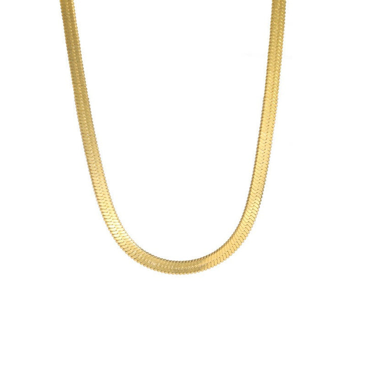 18K Gold Light Luxury Stackable Choker European Multi-Size Dual-Color Snake Chain Necklace