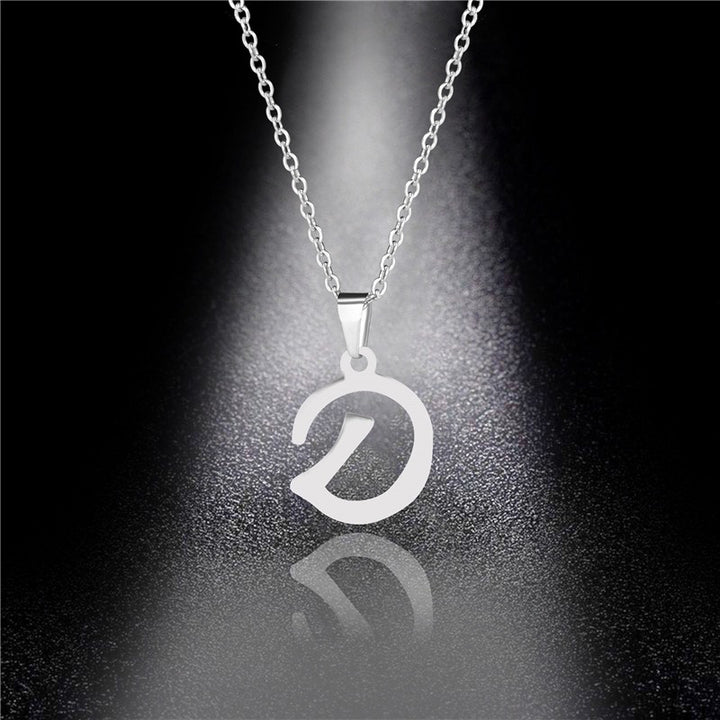 26 Letters Optional Minimalist Silver Necklace - Unisex Personalized Custom Initial Name Accessory
