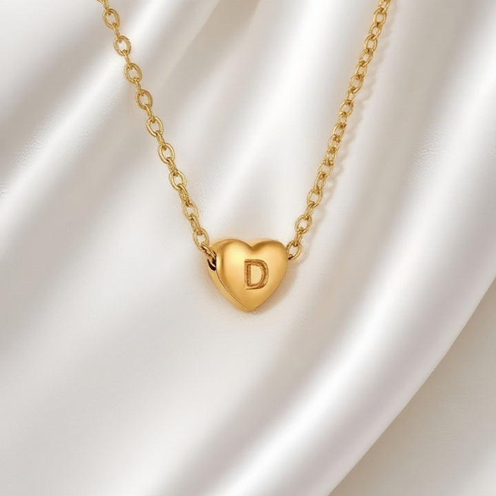 26 Letters Optional Heart Necklace - Women's Light Luxury Romantic Heart-Shaped Letter Accessory