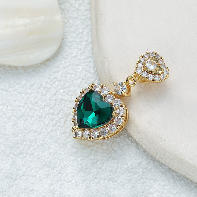 18K Gold Multi-Color Diamond-Paved Color Crystal Pendant Necklace