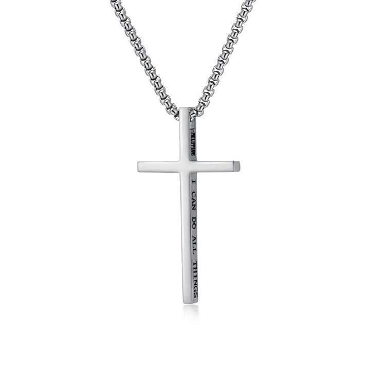 Multi-Color Scripture Cross Necklace - Unisex Inspirational Religious Style Accessory