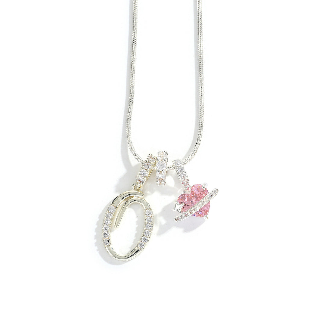 Letter Heart Diamond - Inlaid Combination Necklace (26 - Letter Version)