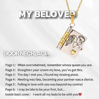 Love Letter Locket Book Pendant Couple Necklace｜Hidden Confessions for Your Neck