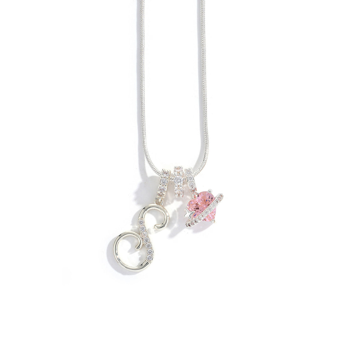 Letter Heart Diamond - Inlaid Combination Necklace (26 - Letter Version)