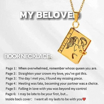Love Letter Locket Book Pendant Couple Necklace｜Hidden Confessions for Your Neck