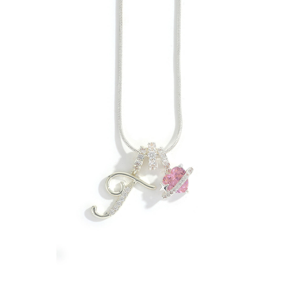 Letter Heart Diamond - Inlaid Combination Necklace (26 - Letter Version)