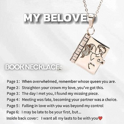 Love Letter Locket Book Pendant Couple Necklace｜Hidden Confessions for Your Neck