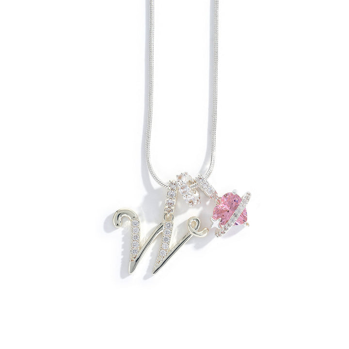 Letter Heart Diamond - Inlaid Combination Necklace (26 - Letter Version)