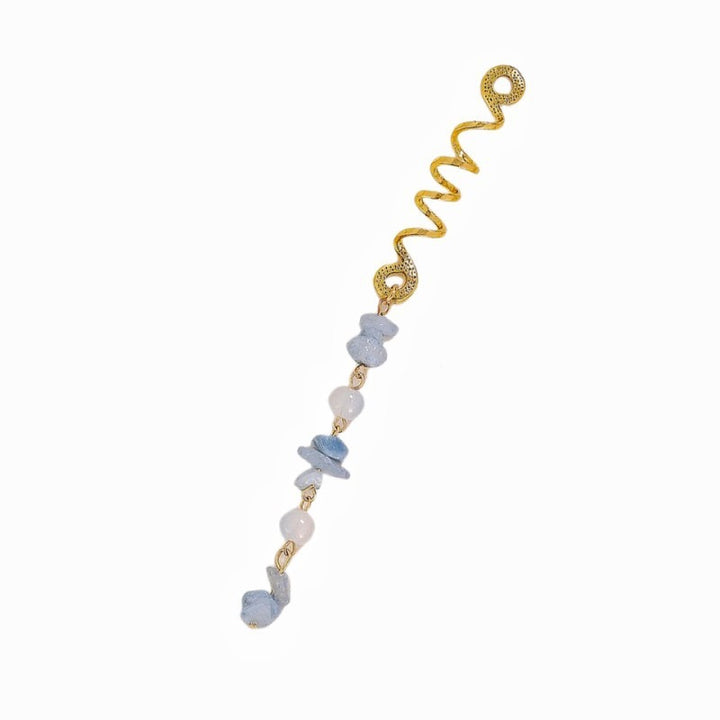 18K Gold Snake Color Crystal Spiral Hair Clips - Natural Crystal Braided Hair Accessories European