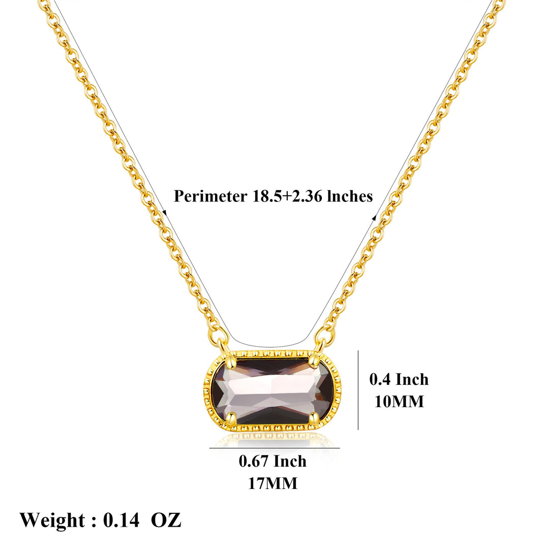 December Birthstone 18K Gold-Plated Necklace - Multi-Color Oval Gemstone Choker
